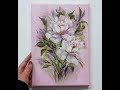 Easy painting soft flowers pastel background 1 brush  einfach malen sanfte blumen  v445