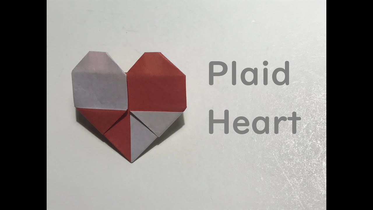 折り紙 Origami チェックハート Plaid Heart Youtube 折り紙 Origami チェックハート Plaid Heart Youtube