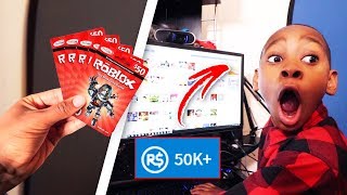 I gave my brother $100 of robux every 5 minutes.. (Emotional)