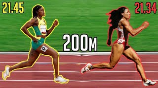 Sprinting Form of Iconic 200m Female Sprinters