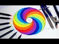 An Oddly Satisfying Trippy Endless Rainbow | Geometric Art Tutorial