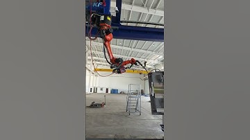 On-site debugging of our walking gantry and positioner,synchronizing with industrial robot.