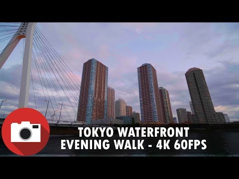 Walking along the water from Eitai Bridge To Tsukishima via Tsukuda, Tokyo, Japan - 4K 60FPS