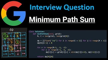 Minimum Path Sum - Dynamic Programming (Bottom-Up Approach) - Python
