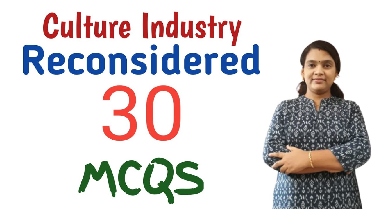 Culture Industry Reconsidered Theodor Adorno / VHSE ENGLISH / HSST ENGLISH / HSA /SET /NET / KTET