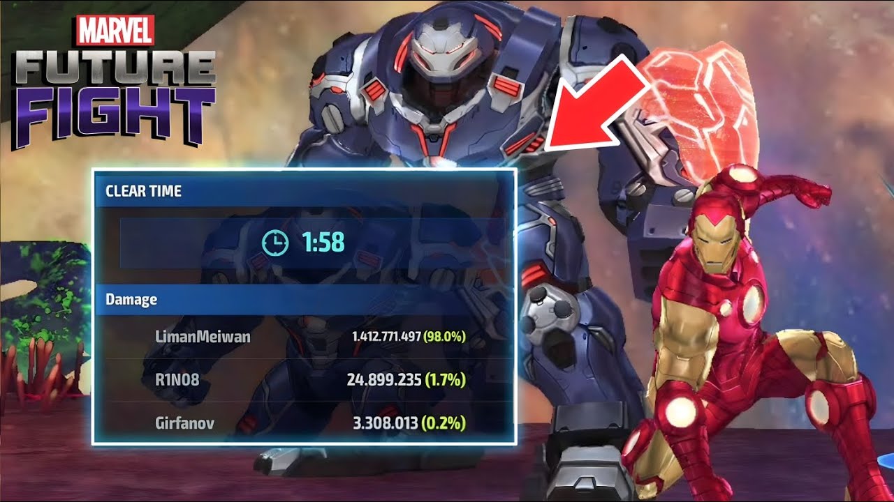 😱 Review Damage Iron Man Max Build Aku Di GBR Dormammu Gendong Cuma 2 Menit - Marvel Future Fight