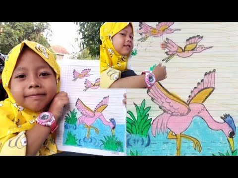 menggambar dan mewarnai burung Pelikan yang cantik 🥰