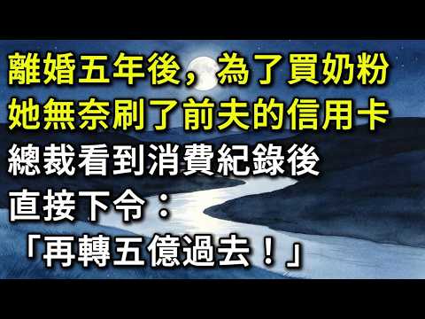 離婚五年後，為了買奶粉，她無奈刷了前夫的信用卡。總裁看到消費紀錄後，直接下令：「再轉五億過去！」#情感故事 #婚姻故事