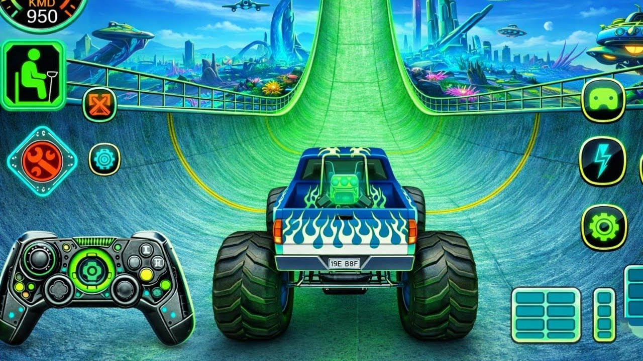 Monster Truck Mega Ramp Stunt Game: Best Car Stunt Game for Android 2025
