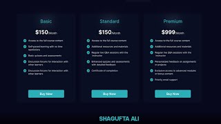 How To Make Pricing Table Using HTML And CSS | Price Plan on Website In HTML & CSS