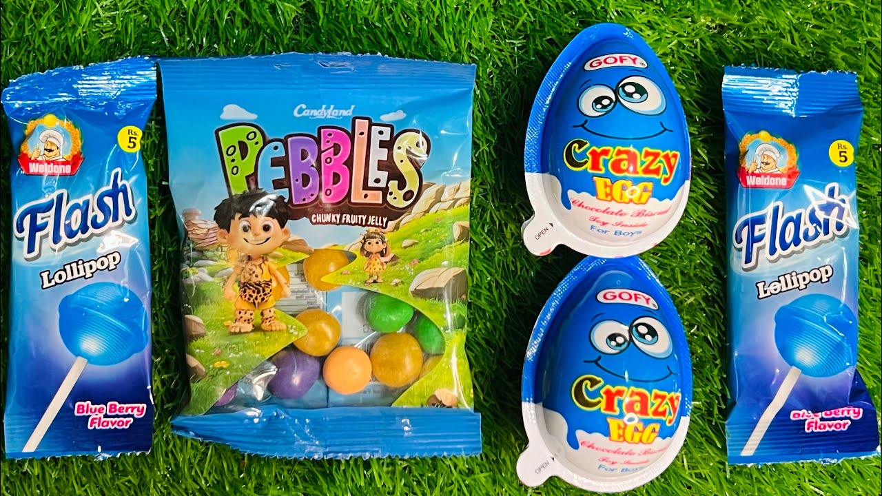 ASMR Candy 🍬 Crazy Egg, Flash Lollipop & Pebbles Jelly | Little Candy World 