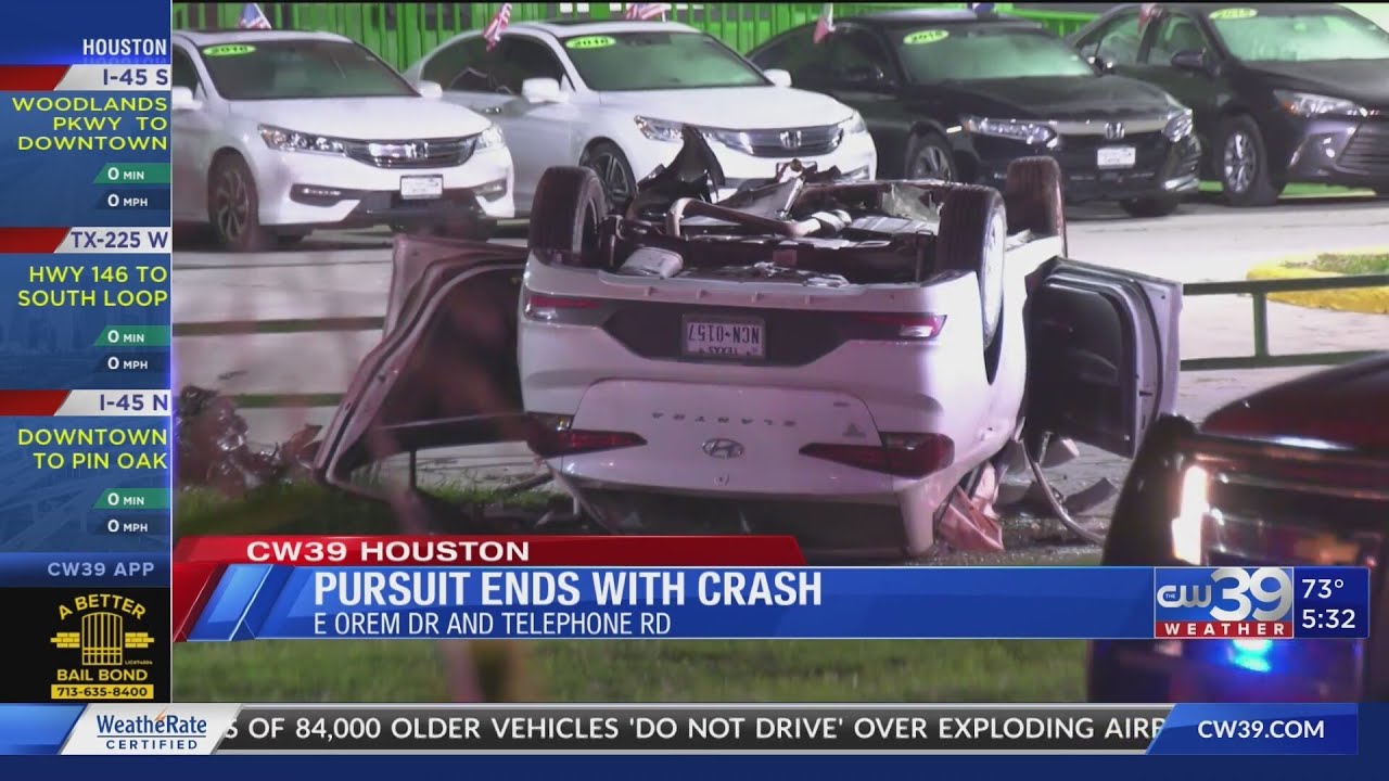 Pasadena police pursuit ends with crash | CW39 Houston - YouTube