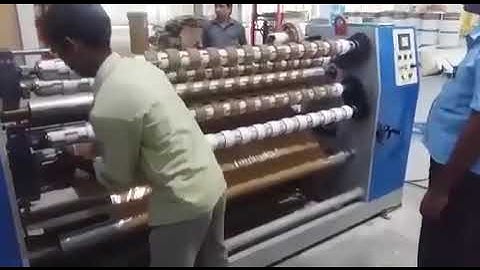 bopp tape slitting machine with core loader system