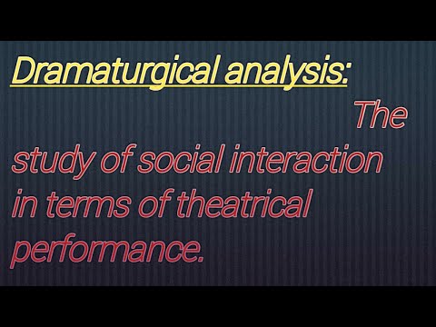 What is Dramaturgical analysis Given by Erving Goffman in Sociology. in Hindi or Urdu easy examples