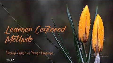 Learner Centered Methods in Teaching English as Foreign Language