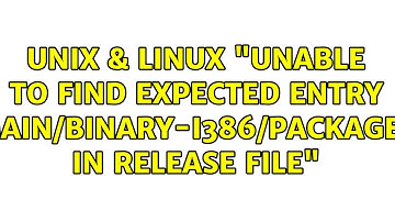Unix & Linux: "Unable to find expected entry 