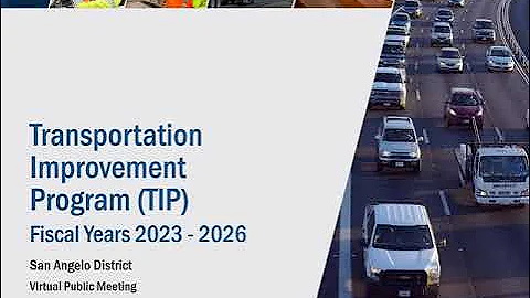 Virtual Public Meeting - 2023-2026 Rural Transportation Improvement Program - San Angelo District