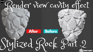 Stylized Rock part 2 - Create Cavity in texture |  ( Blender Tutorial )