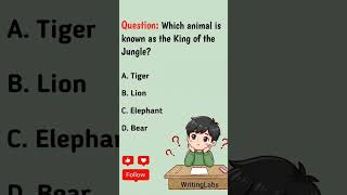 Which Animal Is The King Of Jungle🌳 🦁 |Quick Quiz #shorts