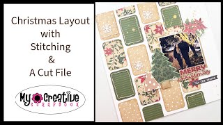My Creative Scrapbook | Christmas Layout With Stitching