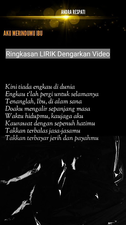 Andra Respati Aku Merindumu Ibu #andrarespati