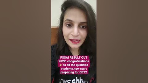 FSSAI RESULT OUT 2022, congratulations to all the qualified students start preparing for CBT2 #fssai