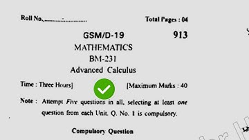 KUK 2019 BSc  3rd Sem Advance Calculus Question Paper