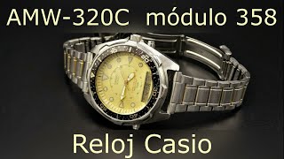 Vintage Reloj Casio AMW-320C módulo 358 Clásico Retro. 100% original Japón