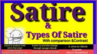 What is satire? Definition \& types of Satire| #Juvenalian Satire #Horatian Satire #Menippian Satire