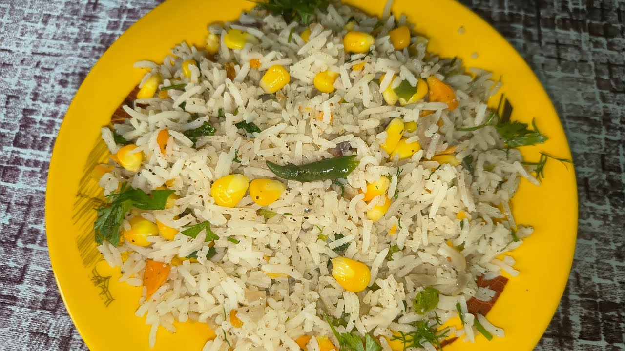 Simple and easy sweet corn fried rice/sweetcorn palav in telugu/స్వీట్ కార్న్ ఫ్రైడ్ రైస్ తెలుగు లో