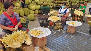 Amazing skill! How to cut jackfruit, the biggest fruit in the world / Thai street food