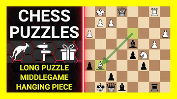 Chess Puzzles to Practice. Themes: Long puzzle, Middlegame, Hanging piece. Learn Chess