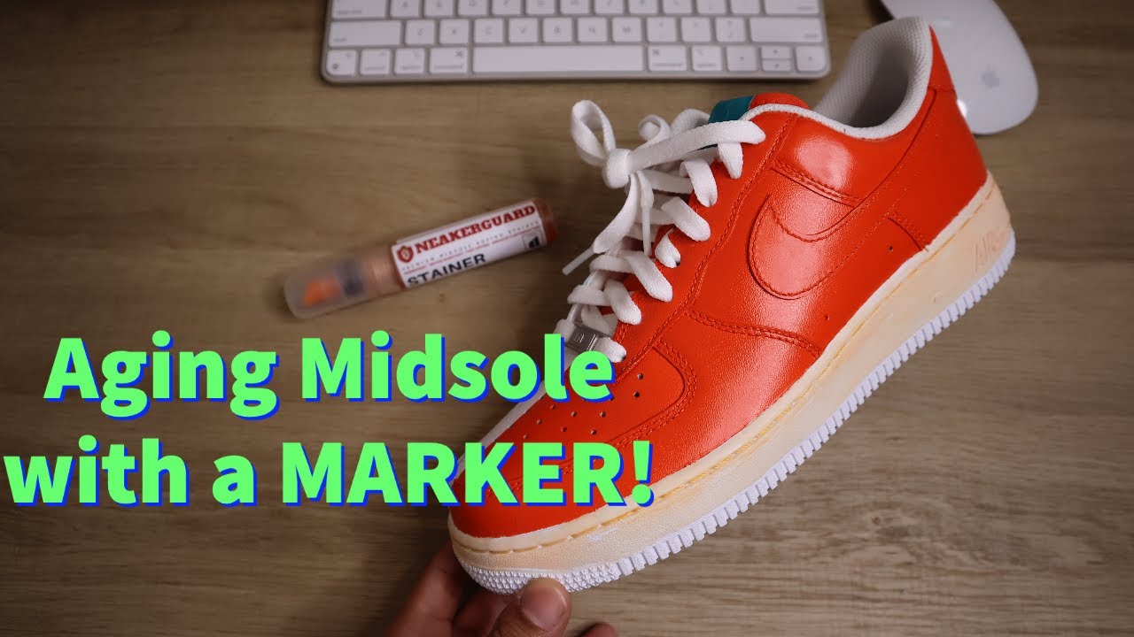HOW TO: AGE SNEAKER MIDSOLES (EASY TUTORIAL) | NIKE AIR FORCE 1