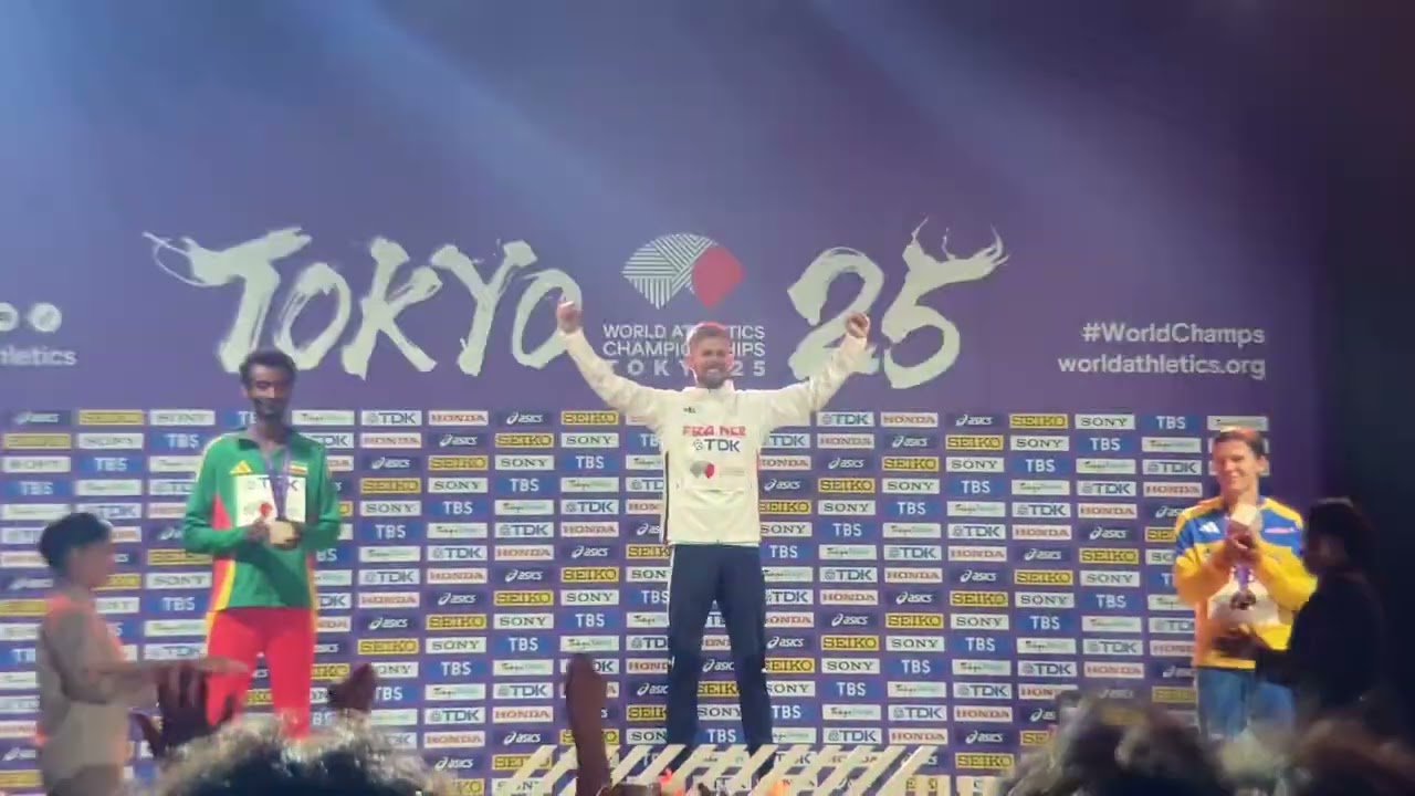 2025世界陸上in東京】男子10000mメダルセレモニー - YouTube