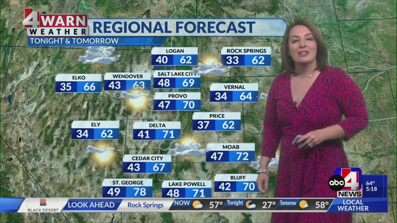 Mostly sunny skies and above average temperatures through midweek - YouTube