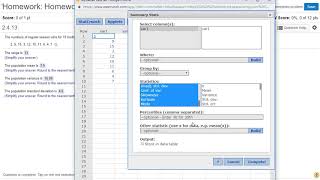 StatCrunch Standard Deviation and Variance