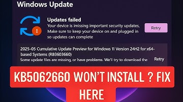 Fix KB5062660 Not Installing on Windows 11 24H2 | Update Fails or Retry Error | 2025 Working Method