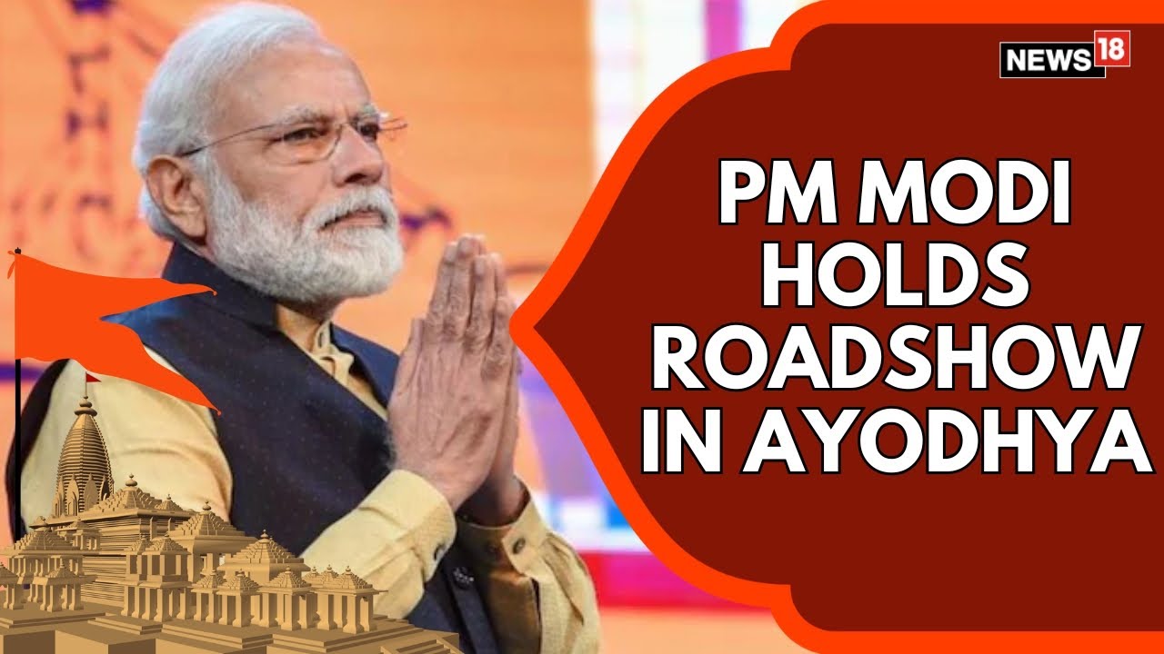 Ayodhya Erupts in Celebration as PM Modi Leads Roadshow Before Ram Mandir Dhwajarohan | News18