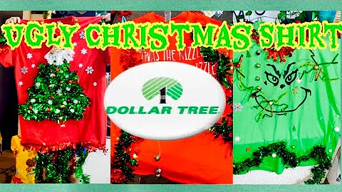 Dollar Tree made Ugly Christmas sweater or shirts at home. Cheap and fun