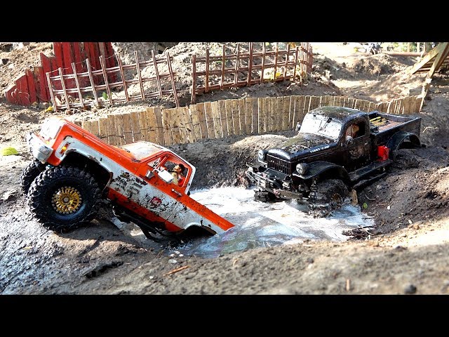 Two Trucks Compete on a Large Backyard Scale Trail Park | RC ADVENTURES class=