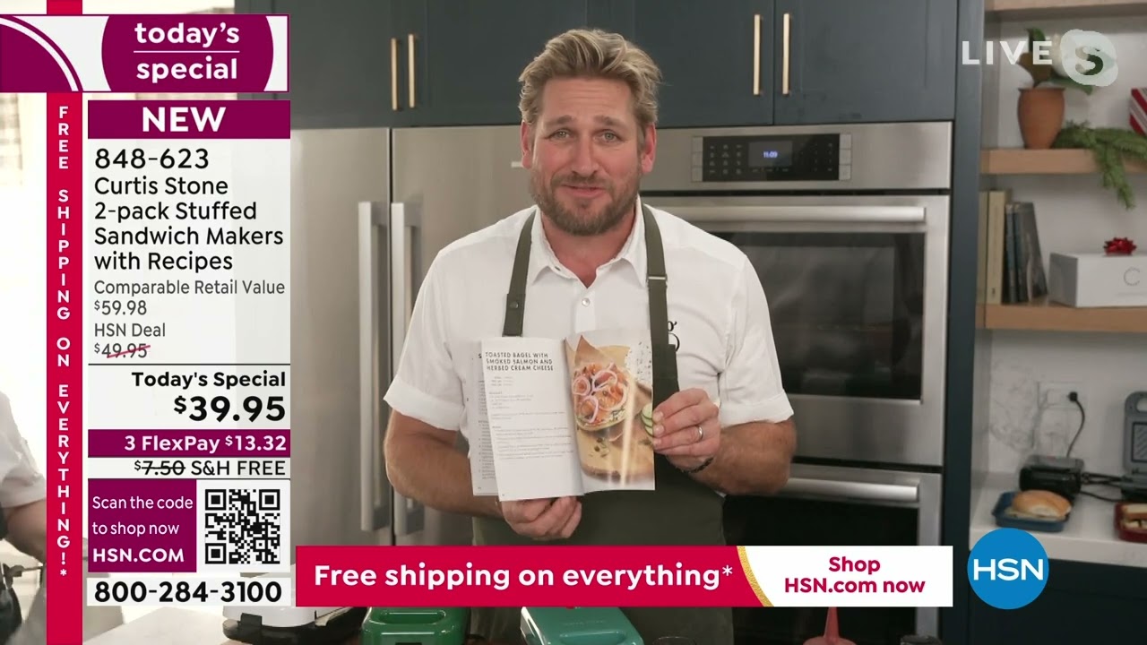 Curtis Stone 2pack Stuffed Sandwich Makers with Recipes  