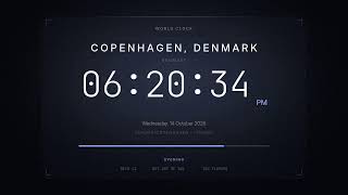🔴 LIVE | Clock 🇩🇰 Current Time in Copenhagen, Denmark / Real Time Clock / What Time Is It Now