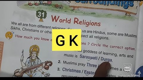 Class 4th || GK  || 31.  World Religious
