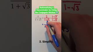 Rationalizing a Denominator by Using the Conjugate Method #Shorts #algebra #math #maths #mathematics