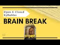 Open and closed syllables  micro lesson and game