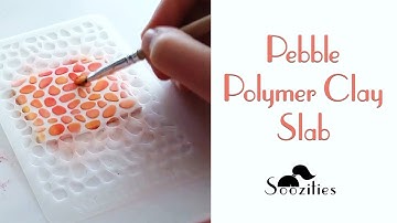Pebble polymer clay slab earrings with stencil tutorial