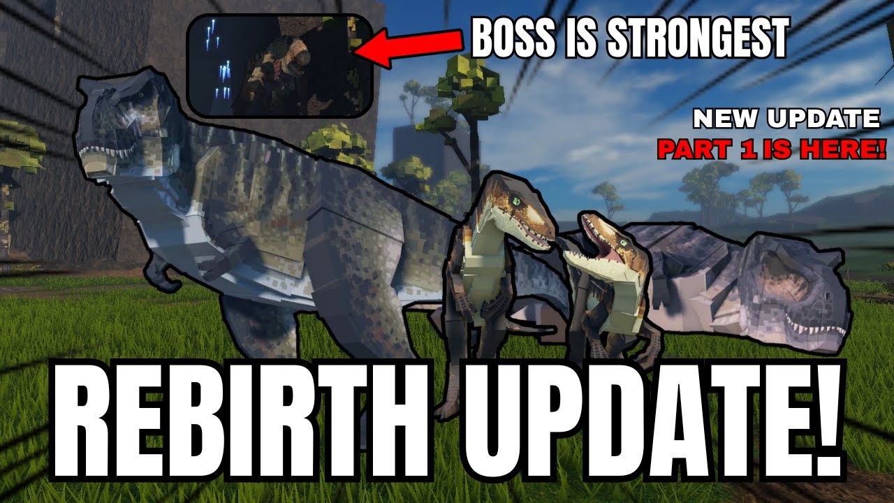 The REBIRTH UPDATE is INSANE! I Fought The D-REX Boss For The EMBER T-REX DROP! Jurassic Blocky