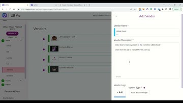 UBMe Events - How to Add Event Vendors