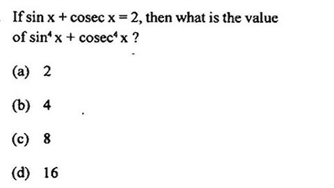 #NDA_2_2009, If sinx +cosecx =2, then what is the value of sin⁴x +cosec⁴x,#trigonometry ,#ndamaths