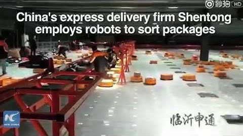 200,000 packages a day! Robots help sort parcels for quicker delivery
